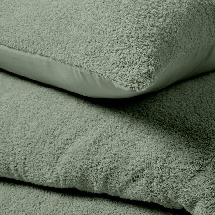 Housse couette + 2 taies 220 x 240 cm Bouclette cedre