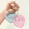 1Pcs Heart-shaped Love Plastic Storage Box Jewelry Candy Packaging with Keychain Pendant Container Sparkling Blue Pink Box