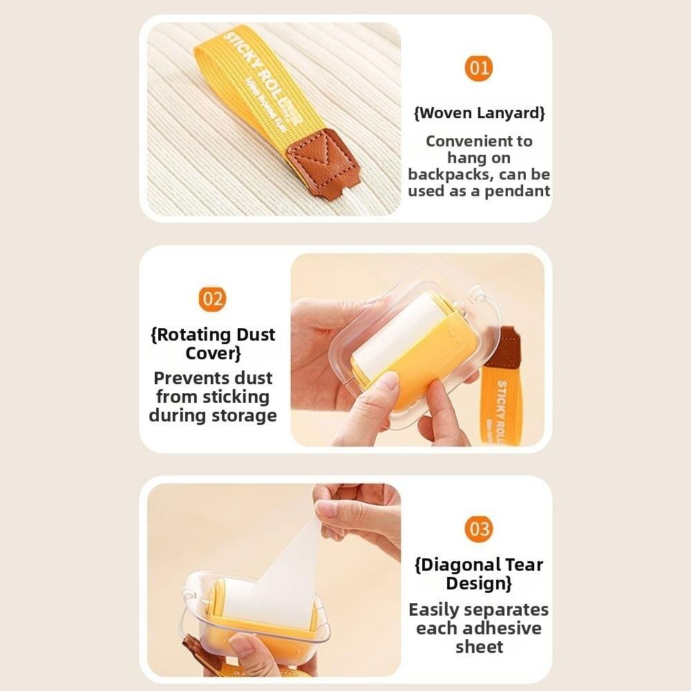 Reusable Tearable Roll Paper Sticky Roller Brush Strong Adhesiveness Dust Removal Pet Hair Remover Detachable Manual Lint Roller