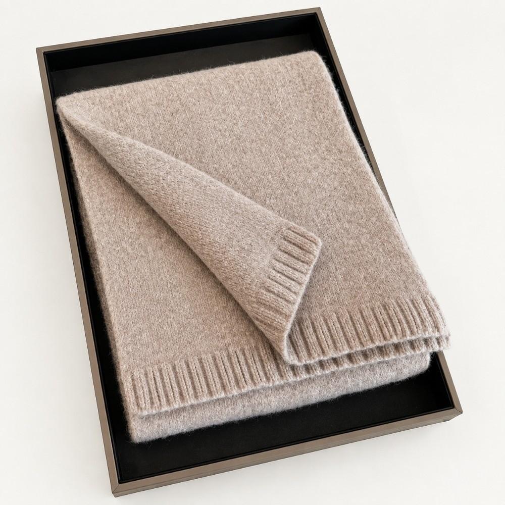 Solid Color Pure Wool Scarf Skin-Friendly Neck Warmer Wrap Wool Knitted Scarf  Autumn Winter