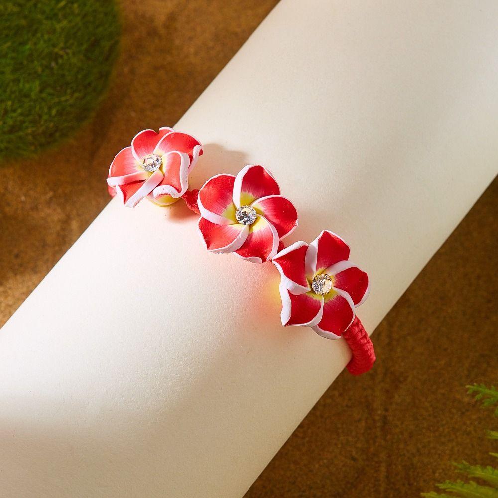 Rhinestone Polymer Clay Braid Rope Bracelet Colorful Bohemian Beach Jewelry  Women