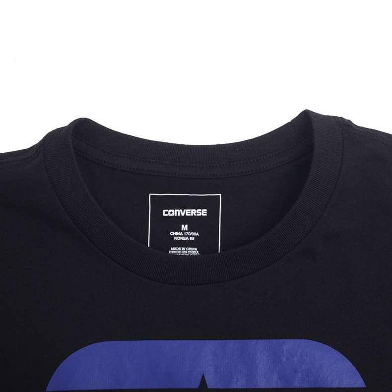 Converse T Shirts Men's Black Crew Neck Moderate Straight Fit 10003663-A02