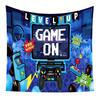 Energetic Gaming Paradise Wall Tapestry For Playful Room Decor, Featuring A Vibrant And Dynamic Illustration Of Retro Video