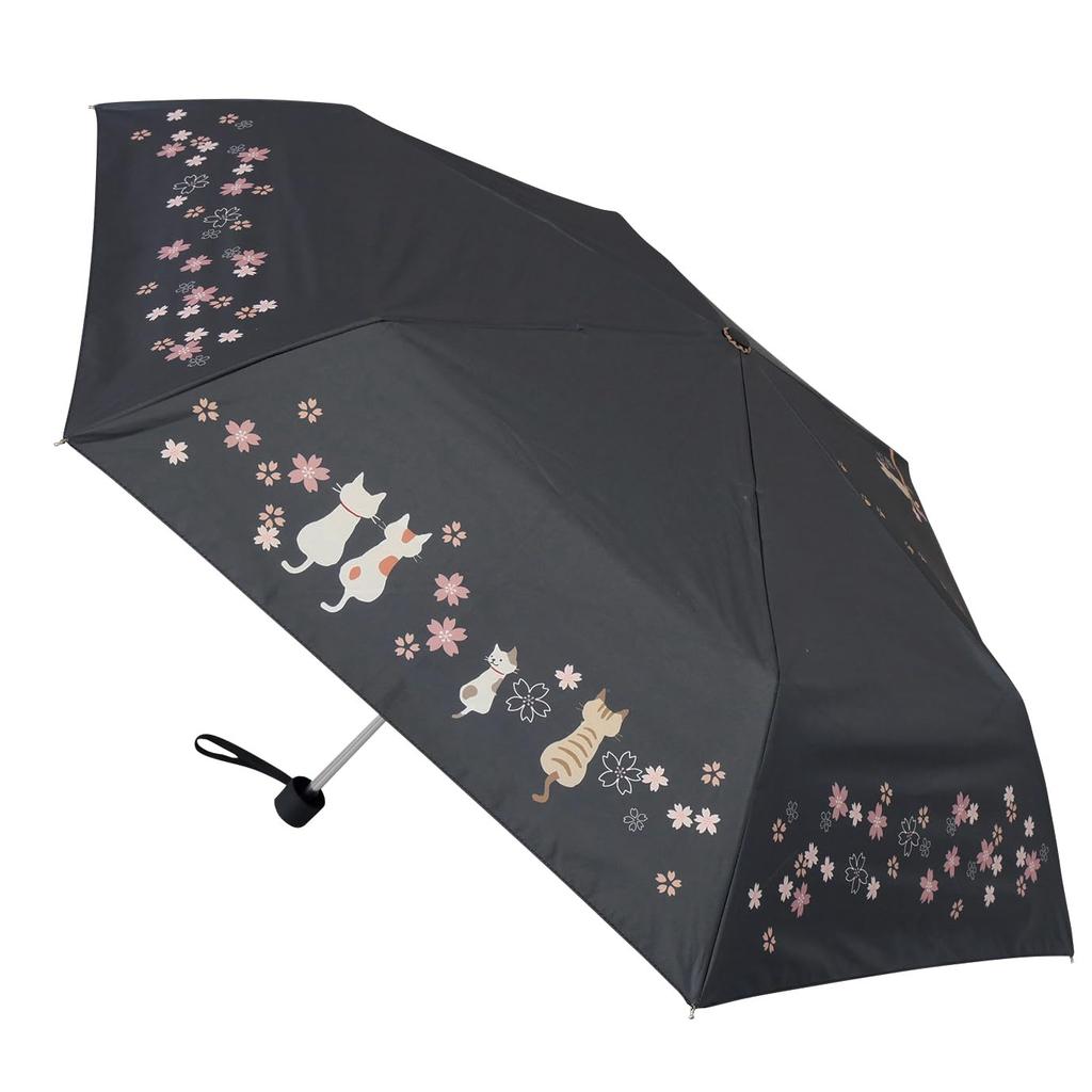 Santos Folding Umbrella for Sun and Sakura 55cm Ribs Cat-Covered Rain, Design, [JKO-491]