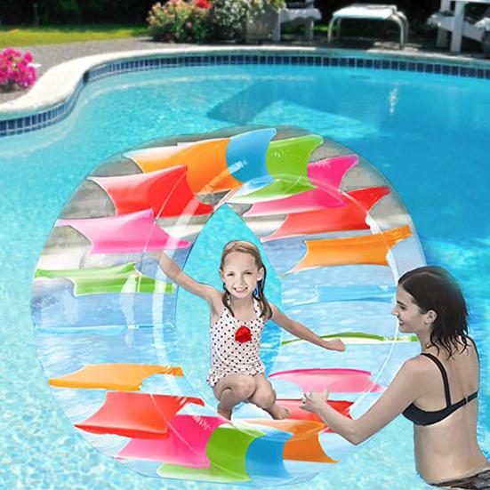 Colorful Inflatable Water Wheel Pool Float Waterproof PVC Giant Roller Float Summer Children Swimming Pools Toy