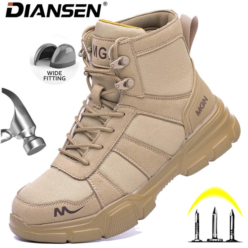 Work Boots Indestructible Safety Shoes Steel Toe Boots for Men Anti-Puncture Sneakers Male Footwear Sneakers Non Slip Work Shoes