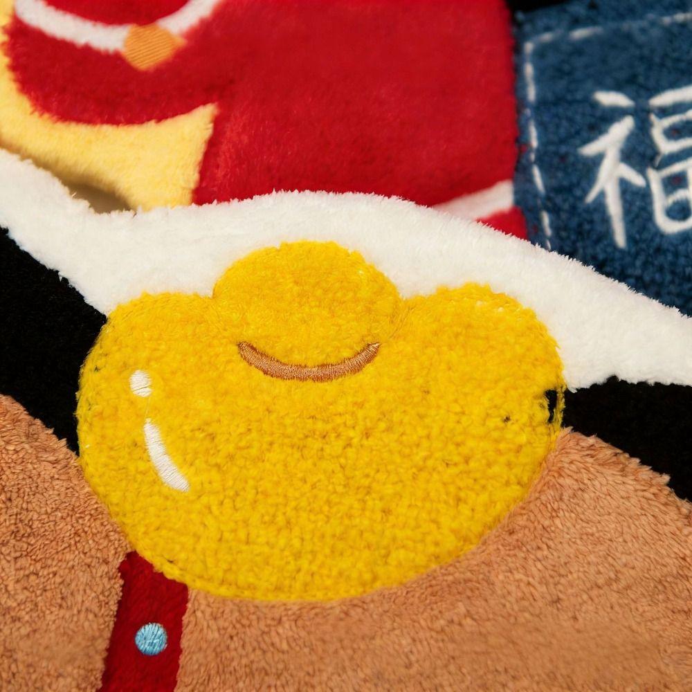 Coral Velvet Year of Horse Hand Towel Thickened Quick Drying Bathroom Kerchief Hanging Water-absorbing Washcloth Household