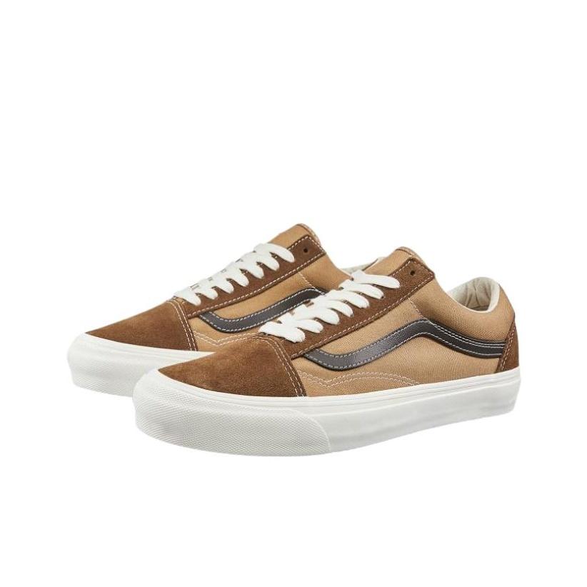 Vans Og Old Skool Lx Comfortable Versatile Low Top Lightweight Breathable Skate Shoes Unisex Sneakers Brown VN0A38FWVZ1BROWN