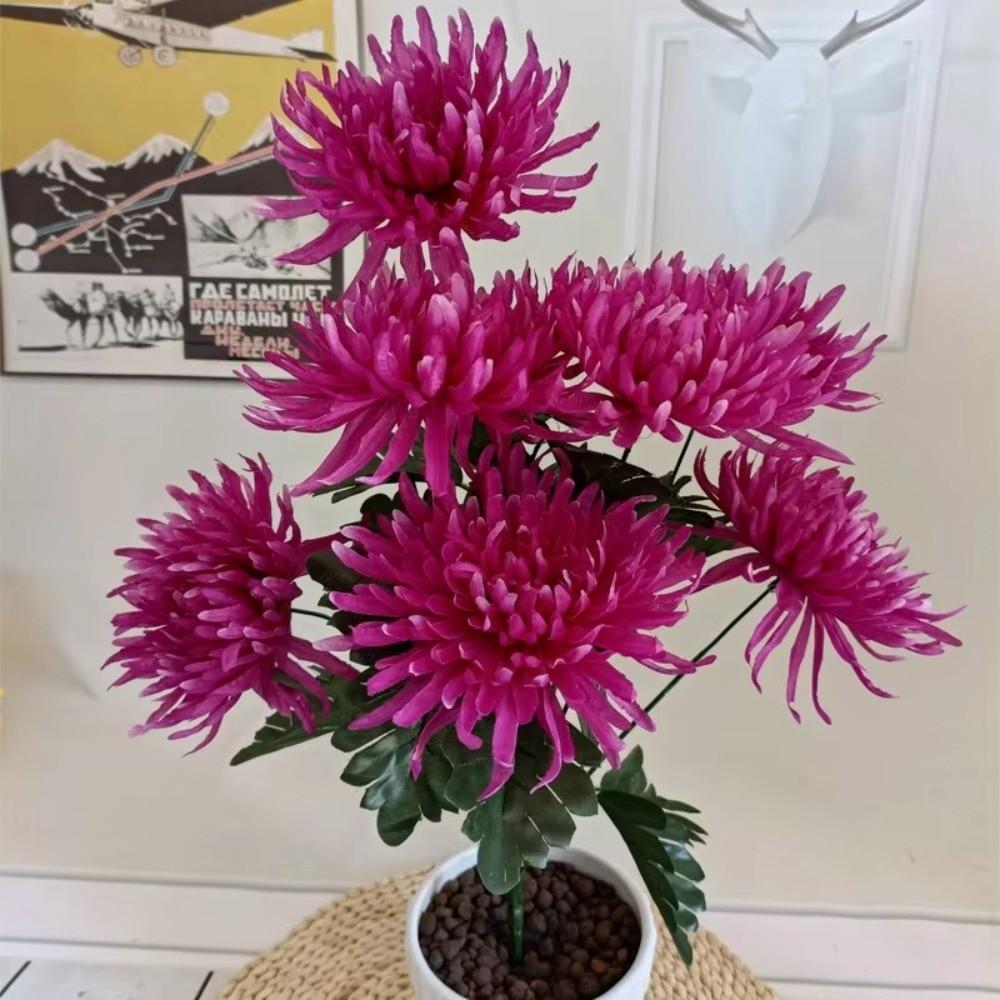 Silk Chrysanthemum Bouquet 7Head Fake Flowers High Quality Simulation Flowers  Cemetery