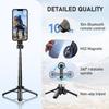 4-in-1 Multifunctional 360° Rotation Magnetic Selfie Stick, 2025 New 360° Rotation Phone Tripod with Bluetooth Remote Control, Portable Extendable Mag