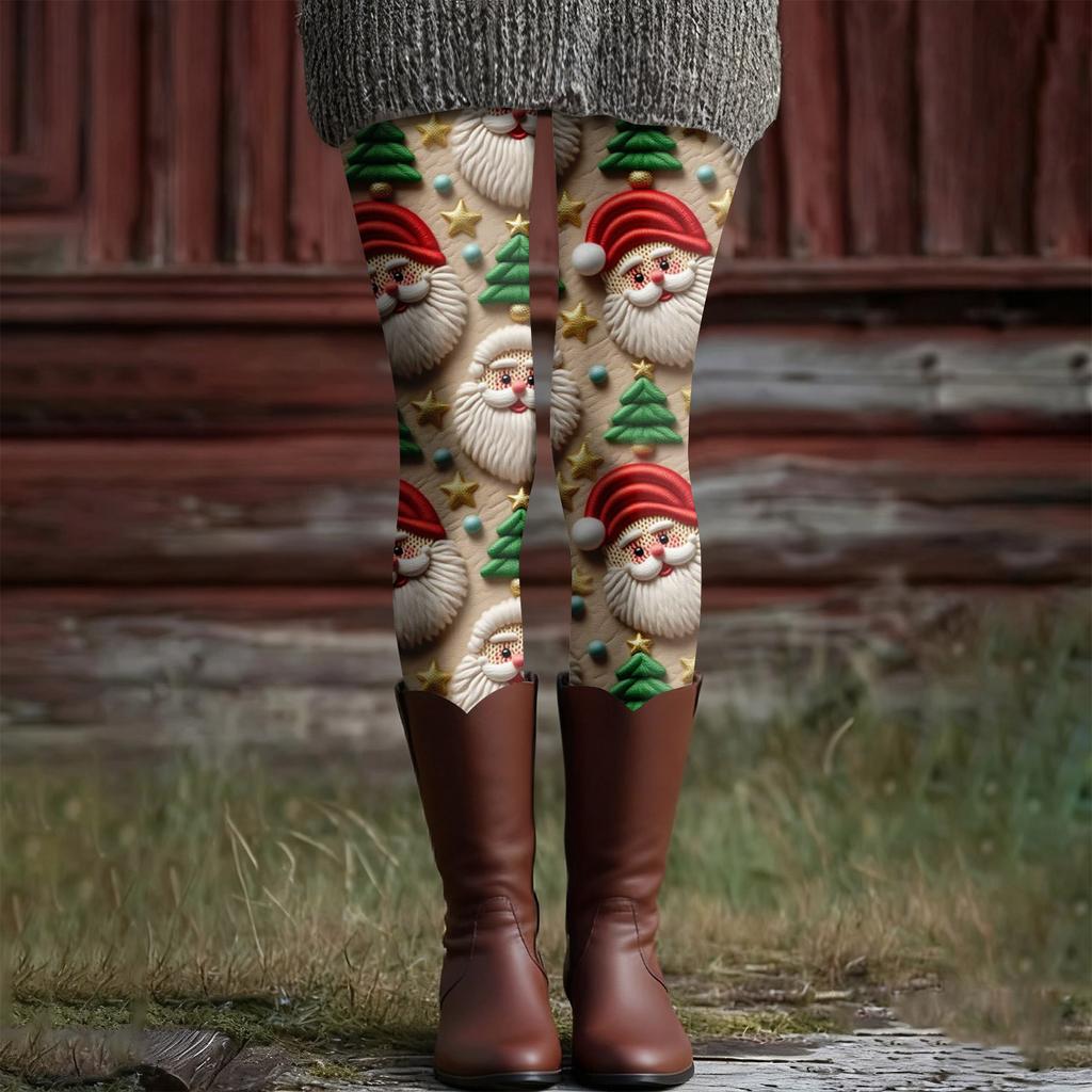 Damen Casual Mode Outdoor Halloween Bedruckte Slim Elastische Yogahose Cropped Hose