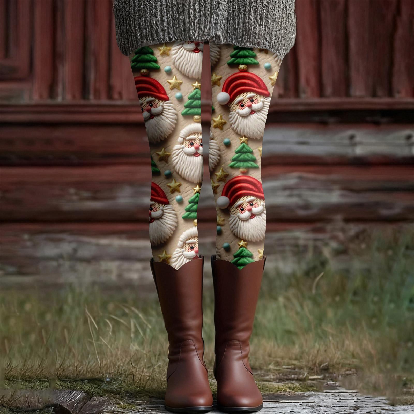 

Women s Casual Fashion Outdoor Halloween Printed Slim Elastic Yoga Pants Cropped Pants L бежевий