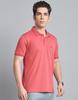 MONTE CARLO Mens Solid Rust Collar Neck Half Sleeve T-Shirt