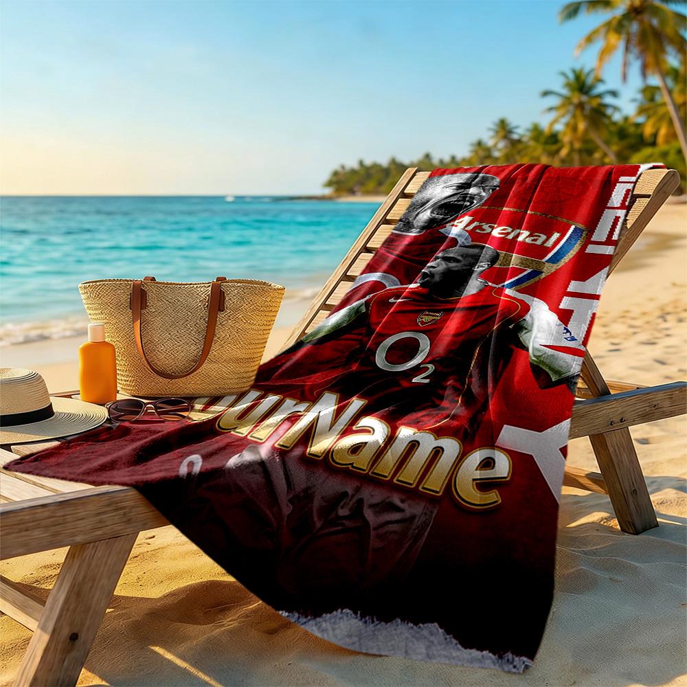Arsenal Customize Your Name Beach Towel Super Soft & Absorbent Perfect for Traveling Yoga Camping and Swimming