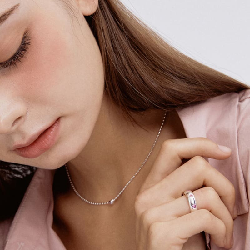 TATIANA (SILVER925) Heart Dot Cubic Ring CR1820