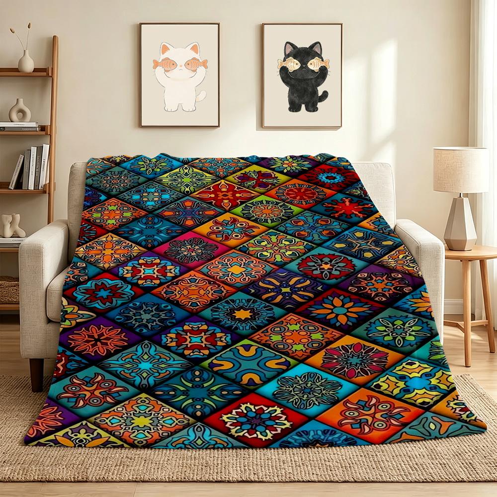Colorful Patterns Flannel Blanket Throw Blanket Soft Warm Sofa Bed Camping Car home Decor Unique Christmas Gift C9302636