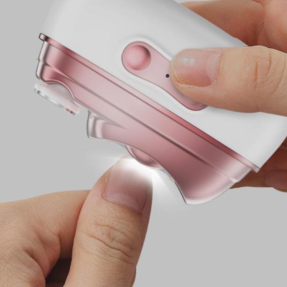4-in-1 Auto Electric Nail Trimmer Clipper - Nail Grinder Polisher with UV LED Lamp, Portable Manicure Pedicure Cutter