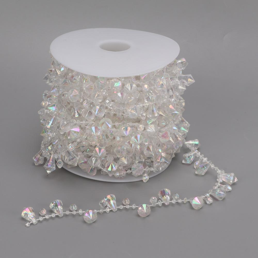 1pcs Diamond-Shaped Crystal Beads Chain Clear Crystal Acrylic Beads Chain  Sewing Craft