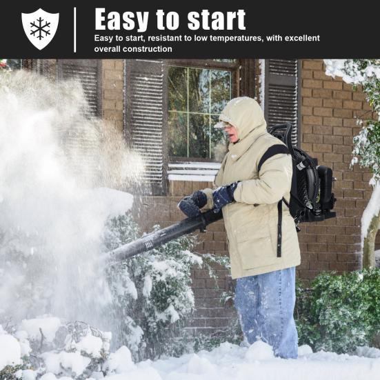 Leaf Blower, 63CC Gas Powered Backpack Blower, 2-Stroke Snow Blower for Lawn Care Yard Dust Debris (Black)