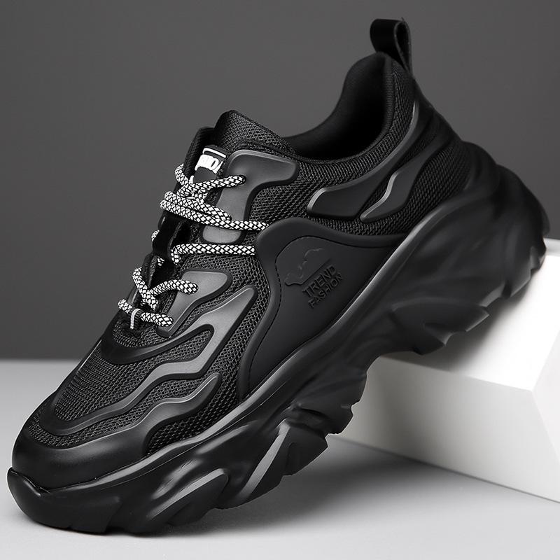 

Модные дизайнерские новые сетчатые однотонные мужские кроссовки с толстой подошвой весна-осень модные мужские кроссовки с мягкой подошвой для отдыха на открытом воздухе повседневные унисекс-обувь 44
