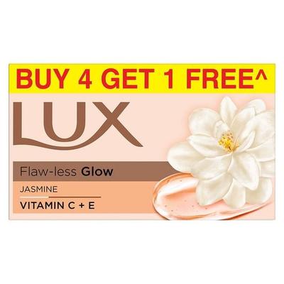 Sabonete de Banho Lux Flaw-less GlowCompre 4 Leve 1 Grátis|150g infundido com Vitamina C & E |Para Brilho Superior|