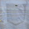 LACOSTE made in Japan Border Pattern Short sleeve shirt 3 Blue Men's Used
