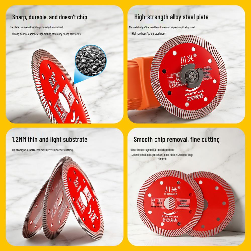 Ultra-Thin Ceramic Tile Cutting Blade - No Chip, Dry Cut Angle Grinder.
