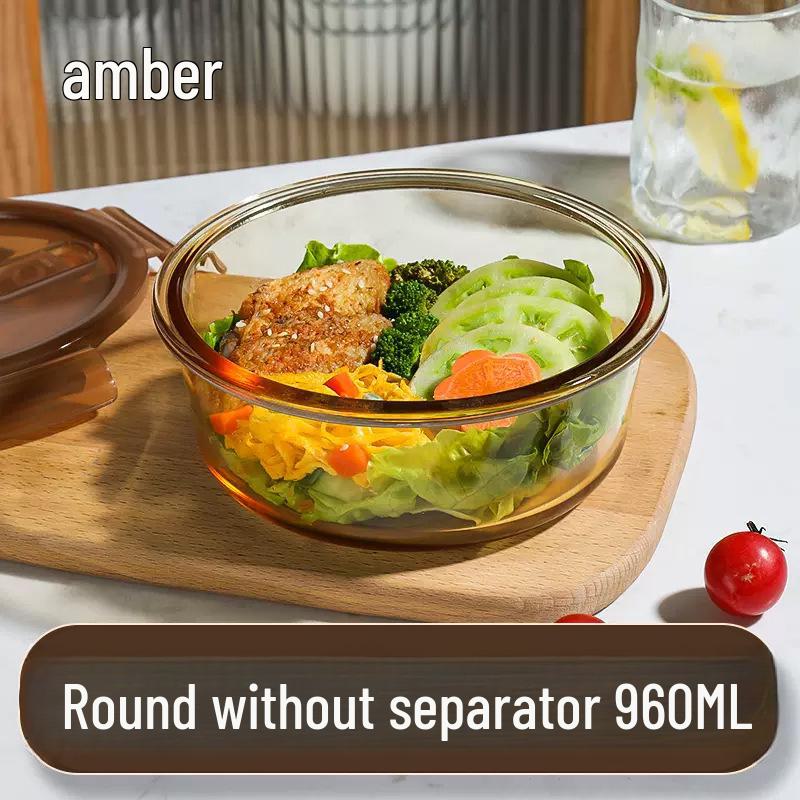 Mikrowellengeeignete Lunchschüssel aus Borosilikatglas mit Deckel