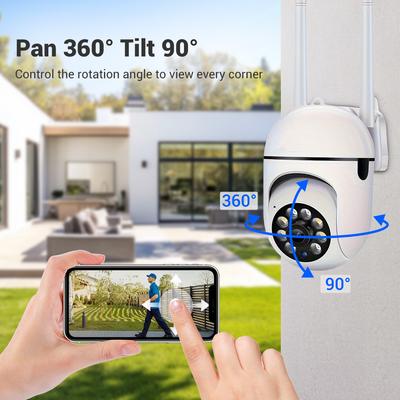 1/2/4 Stück 1080P Sicherheitskamera kabelgebunden, 2,4G/5G WiFi Heimüberwachungskamera mit 360° Schwenk-/Neigefunktion, Farb-Nachtsicht, Bewegungserkennung, SD/Cloud-Speicher