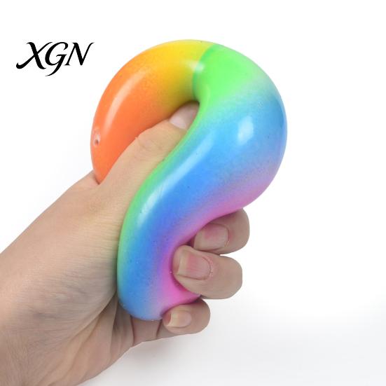 Stress Reduction Gadget Relief Flour Ball Toy Rainbow Color Changing Hand Therapy Fidget Home Office Desk Decompression Reusable Squeeze