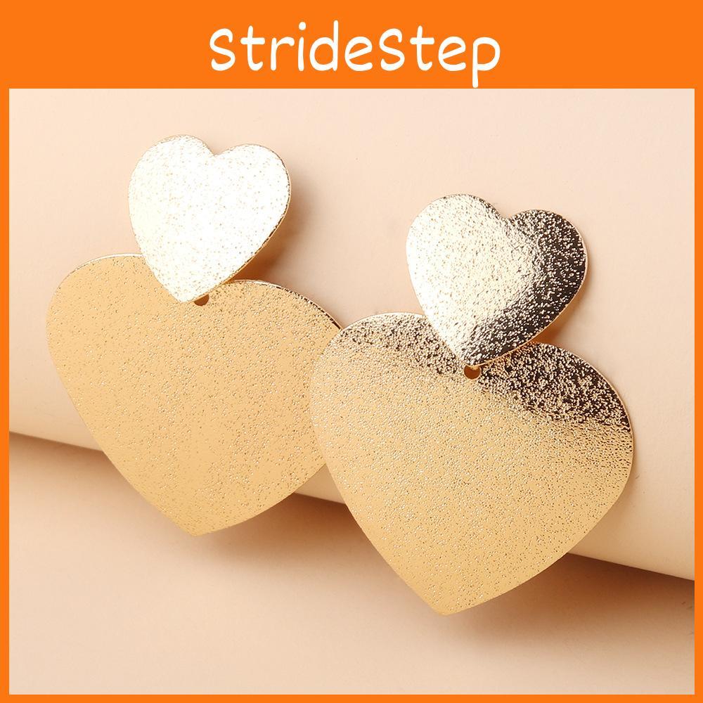 Metal Heartshaped Earrings For Women Fashion Geometric Design Wedding Gift