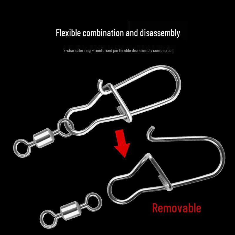 Strong Pull Carabiner Snap Swivel Quick-Open 8-Shape Fishing Ring Connector