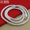 DOTEFFIL Copper Color 16/18/20/24/22/24/26/30 Inch 3mm Snake Chain Necklace For Woman Man Wedding Engagement Jewelry