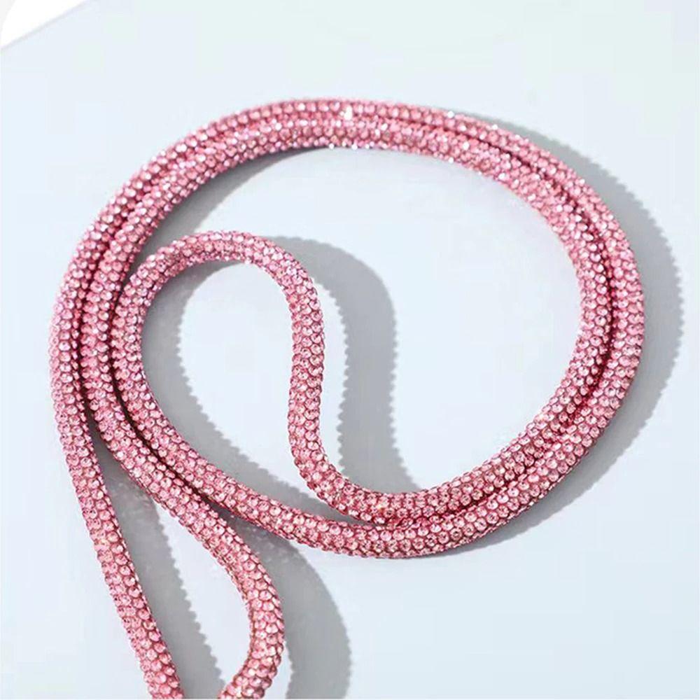 Glitter Bright Rhinestone Card Lanyard Lightweight Crystal Neck Strap  Office Card