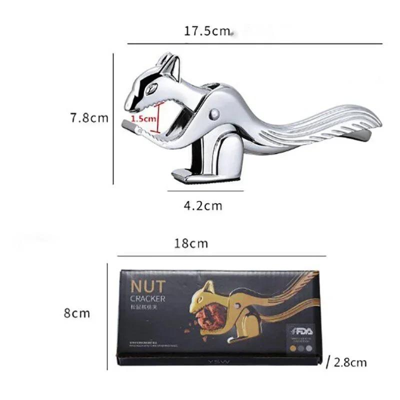 Household Tool Walnut Biscuit Clip Squirrel Shaped Zinc Alloy Walnut Opener Multi Purpose Walnut Clip Bright Silver