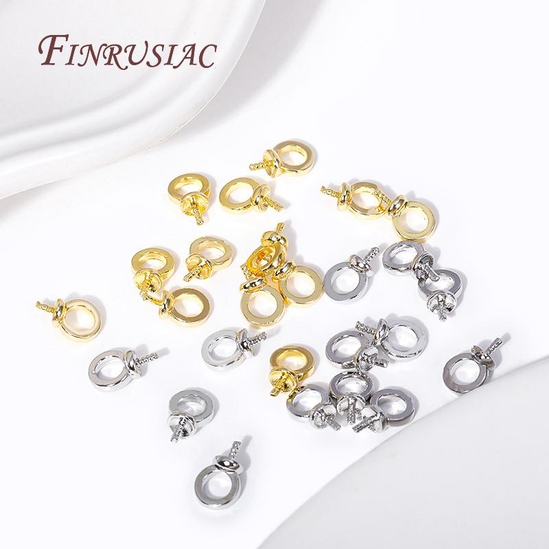 Montura de Colgante de Perla de Metal de Latón Chapado en Oro de 18K Conectores de Argollas Para Suministros de Fabricación de Joyería Accesorios de Perla DIY
