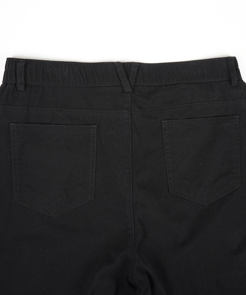 BIRBANTE Center Cris C.L Fit Elastic Waist Chino Pants - Black