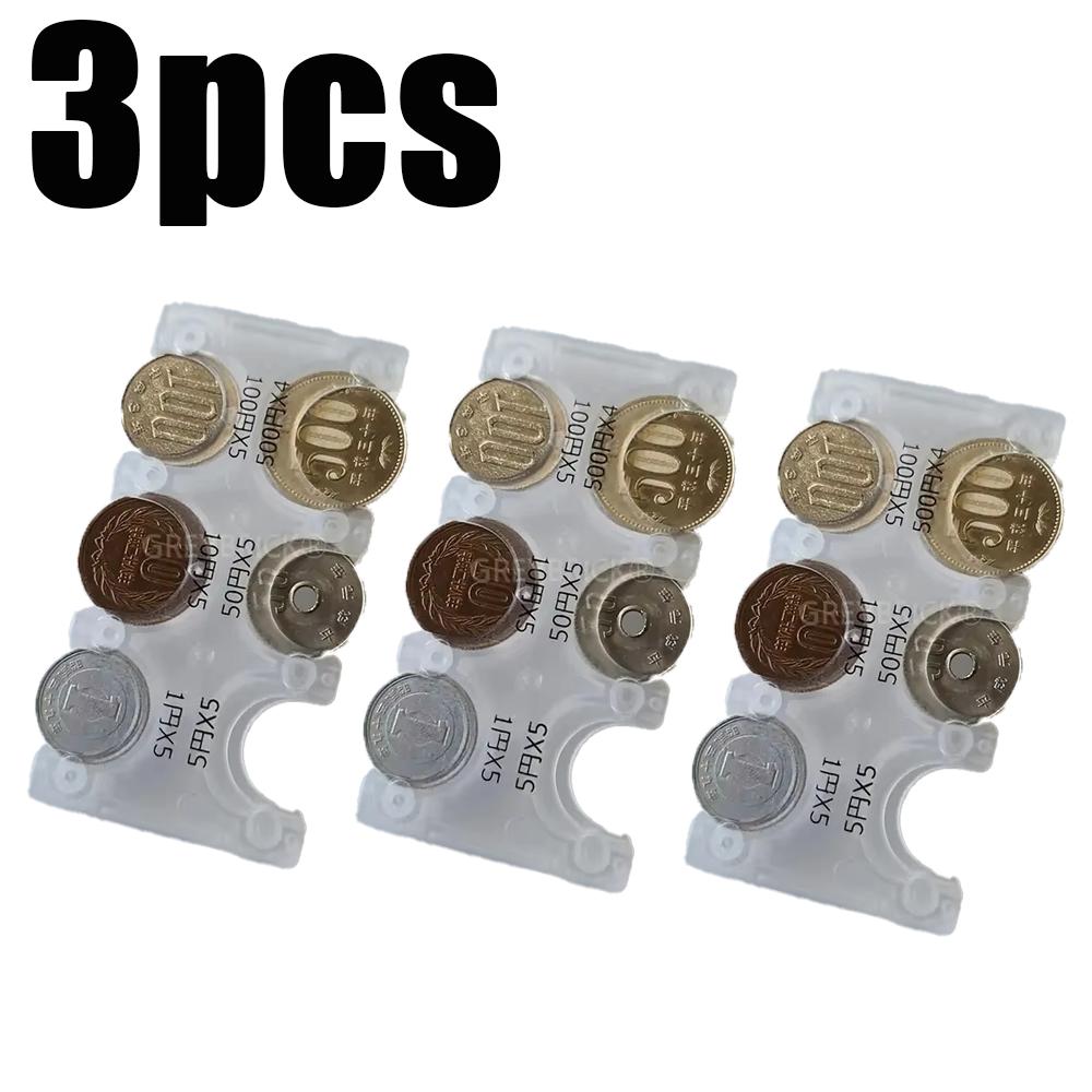 1/2/3 Stück Tragbarer Münzorganisator Transparent Tragbarer Plastik-Münzhalter Japanische Währung Sortierung Reise Transparentes Kartenetui