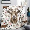 1PC Cartoon Sheep Print Flannel Blanket, High quality All Seasons, Home Decor, Warmth and Comfort, Perfect for Christmas Gifts