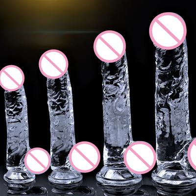 Dildo Macio Realista para Mulheres Iniciantes Pênis Transparente com Ventosa Forte Brincadeira Mãos Livres para Masturbador Sexual Adulto