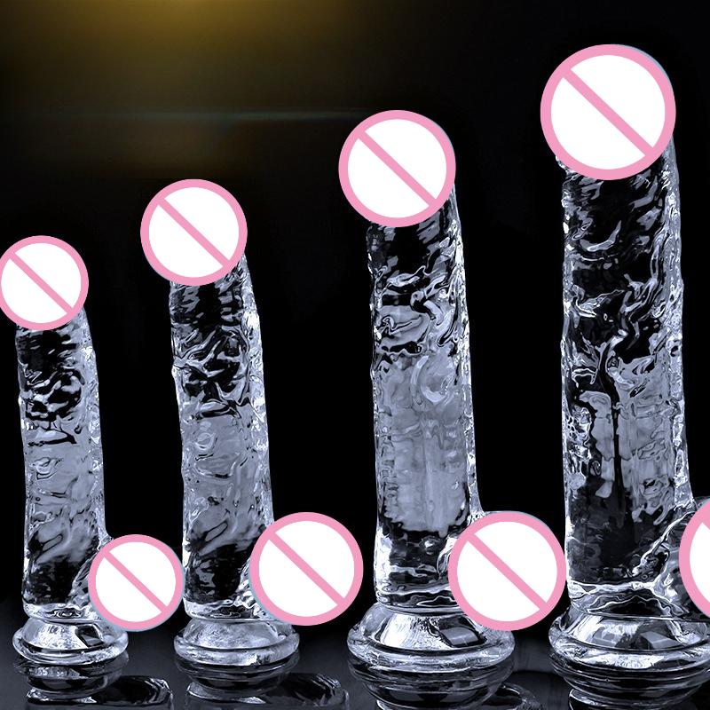 Realistic Soft Dildo for Women Beginner Transparent Penis with Strong Suction Cup Hands-Free Play for Adult Sex Masturbator