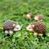 Mini Hedgehog Resin Figurine Miniature Animal Figures Cake Topper Decoration Tiny Hedgehog Ornaments for DIY Fairy Garden Moss Landscape Home Decor
