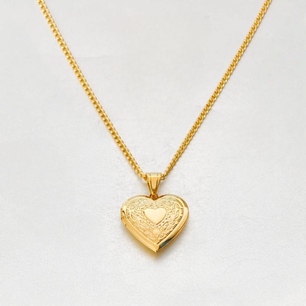Romantic Heart Locket Pendants Female Gold Silver Color Stainless Steel Memorial Necklace For Women Jewelry Valentine Gift
