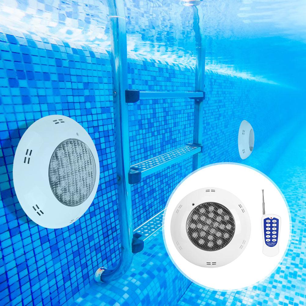 24LED Swimming Pool Light 24W Colorful Remote Control Underwater Lights Decoration AC12V