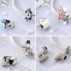 New Copper Charms Penguin Snowman Snowflake Woman Man Love Heart Beads Fit Original Pendant Bracelet Charms Women Jewelry