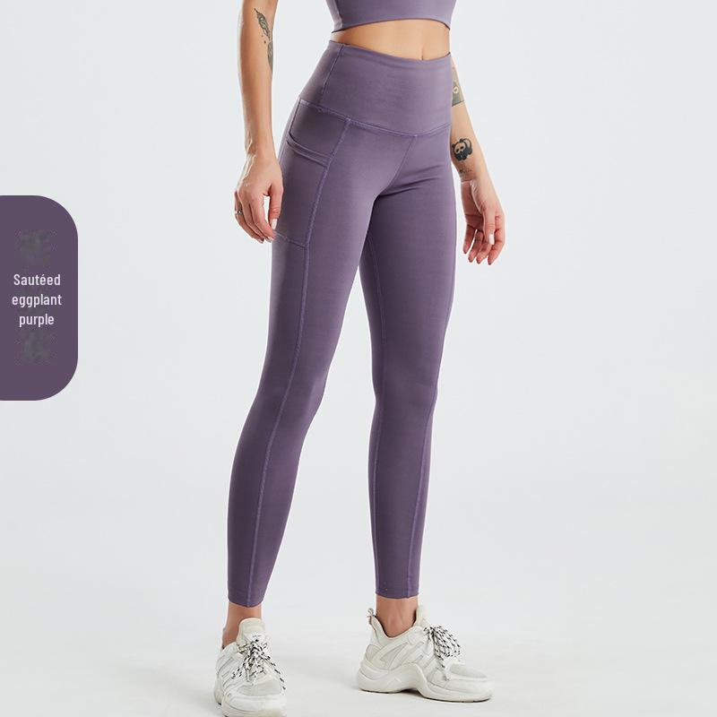 

Женские бесшовные штаны для йоги персикового цвета с высокой талией — европейский размер, эластичные и удобные для занятий фитнесом S