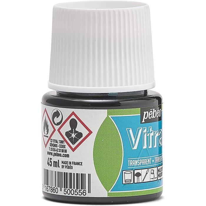 Paint - VITRAIL - 45 Ml - CYAN BLUE - Glossy - Lightfast - Opalescent Finish