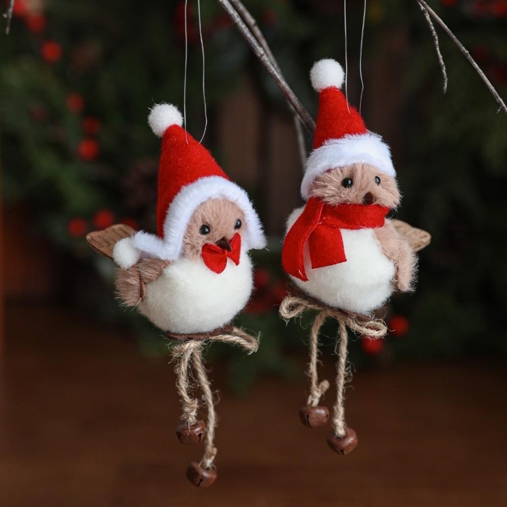 Søte Fuglepynt Stoff Dyr Anheng Julegave Dekorasjoner Simulasjon Juletre Hengepynt