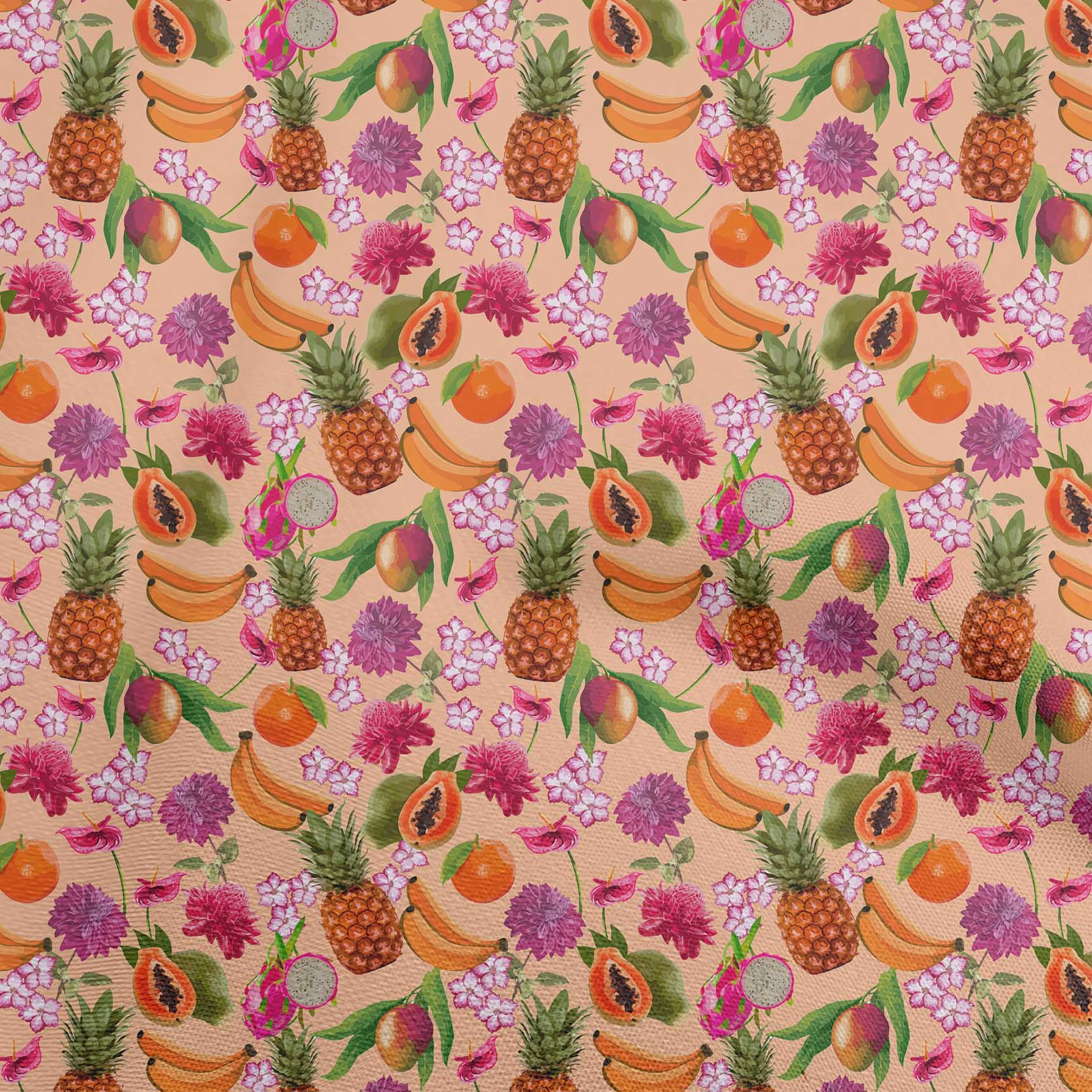 

oneOone Бавовняна гнучка світло-блакитна тканина Тропічна швейна тканина у дворі з друкованими принтами для шиття одягу своїми руками 40 дюймів 42 Inch Wide - Viscose Chiffon персиковий