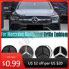 Bilklistermärke För Mercedes Benz GLC X253 GLE W167 GLS X167 V W447 Silverkant Nyaste 3D Och Svart Kant LED Spegel Grill Stjärna